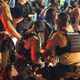 Demonstrators are arrested by police during an act of civil disobedience Aug. 10, 2015, on West Florissant Avenue in Ferguson, Mo.
Michael B. Thomas/Getty Images